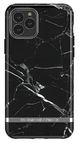 Richmond & Finch Black Marble - Silver Details / Pouzdro / Apple iPhone 11 Pro Max / plast