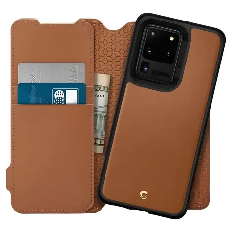 Spigen Ciel Wallet hnědá / Pouzdro / Samsung Galaxy S20 Ultra