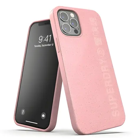 SuperDry Snap růžová / Kryt na mobil / kompostovatelný / hardcase / Apple iPhone 12/12 Pro