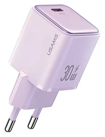 USAMS US-CC186 X-Ron fialová / Nabíječka / USB-C / PD 30W / GaN čip