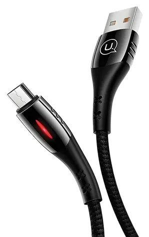 USAMS SJ346 U-Tone černá / Datový kabel / microUSB / 1,2 m / 2A nabíjení