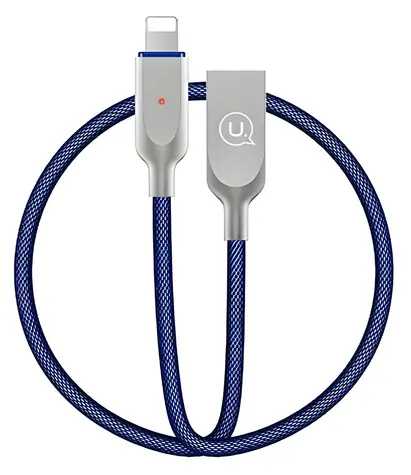 USAMS SJ170 modrá / Datový kabel / Lightning / Smart Power Off / 1,9 m