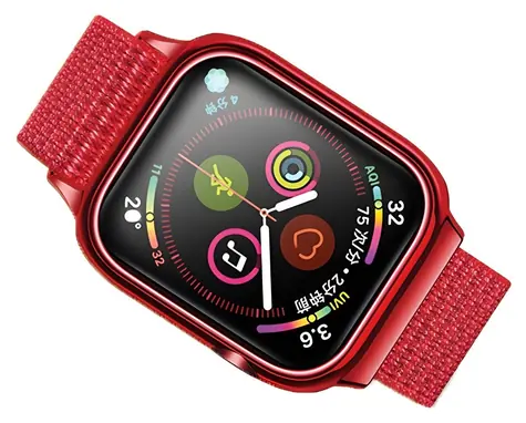 USAMS US-ZB074 červená / Pásek / Nylon / Apple Watch 4/5/6/7/SE 44/45mm