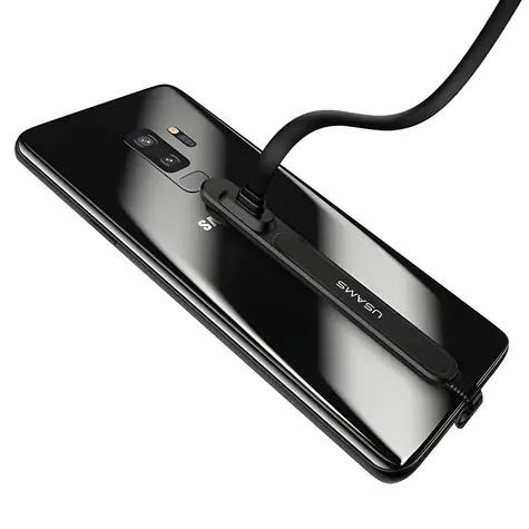USAMS SJ236 U9 černá / Datový kabel / USB-C / 1,5 m / Plochý