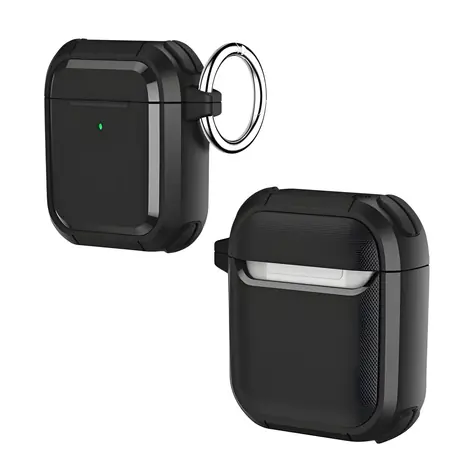Beline AirPods Solid Cover černá / Pouzdro pro sluchátka / TPU-PC / AirPods 1./2. generace / S karabinou