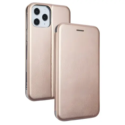 Beline Book Magnetic růžové zlato / Pouzdro / pro Apple iPhone 12 a 12 Pro / Magnetické / PU kůže