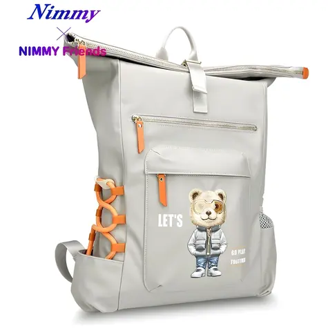 Nimmy Cool&Cute 2.0 Bear šedá / Batoh / na notebook / silikon