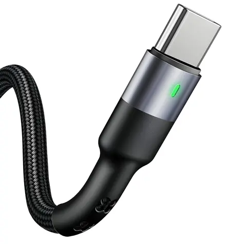 USAMS SJ313 U26 černá / Nabíjecí a datový kabel / USB-C / Opletený / 3A / 1 m