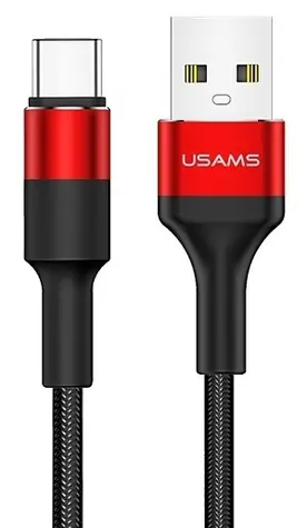 USAMS SJ221 U5 červená / Datový kabel / USB-C / 2A / 1,2 m