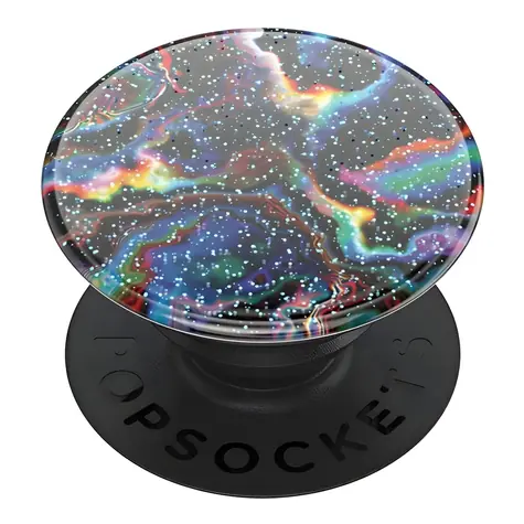 PopSockets PopGrip Premium Glitter Rainbow Void Gen. 2 / Držák telefonu / Univerzální / Skládací
