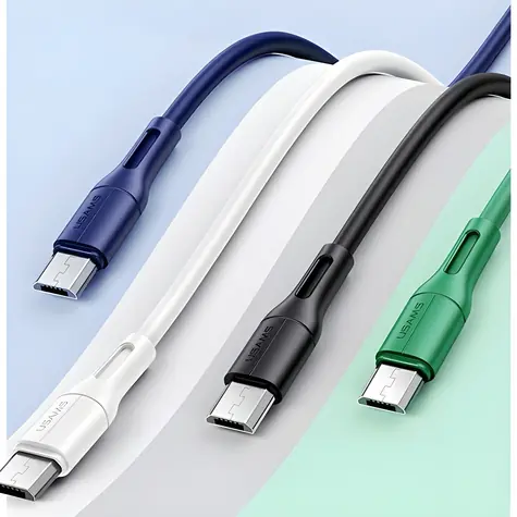 USAMS SJ502 U68 modrá / Datový a nabíjecí kabel / MicroUSB / 2A / 1m