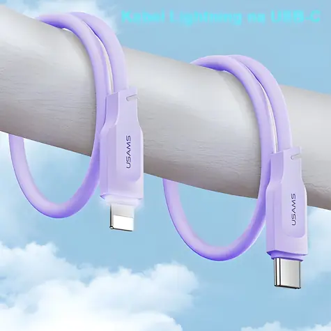 USAMS SJ566 fialová / Datový kabel / Lightning - USB Type-C / 1.2m / 20W PD Fast Charge