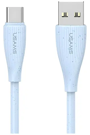 USAMS Green Series SJ714 modrá / Nabíjecí a datový kabel USB-A/USB-C / 1 m / 18W / 3A / 480 Mb/s