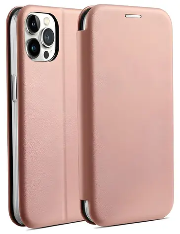 Beline Book Magnetic iPhone 14 Pro růžovozlatá / Pouzdro / Typu kniha / Magnetické / S přihrádkou na kartu