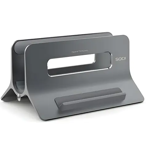 SODI SMS-300 šedá / Stojan pro notebook / Gravitační úchyt / hliník a silikon / pro MacBook do 2,7 cm