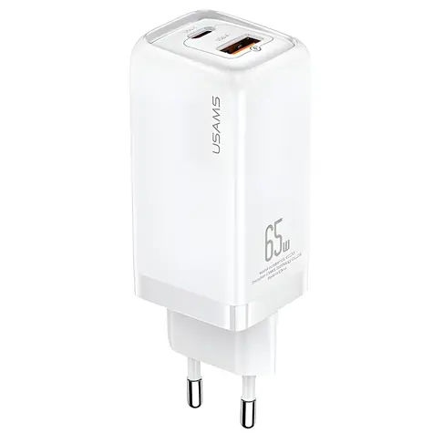 USAMS T47 bílá / Nabíječka / USB-C + USB / PD3.0 + QC / 65W