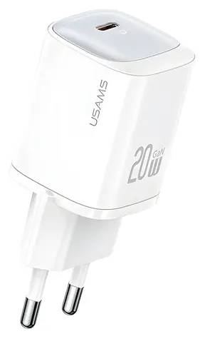 USAMS CC248 bílá / Nabíječka / USB-C / PD 20W / GaN čip