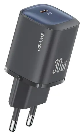 USAMS CC251 černá / Síťová nabíječka / GaN / 30W / PD / 1x USB-C