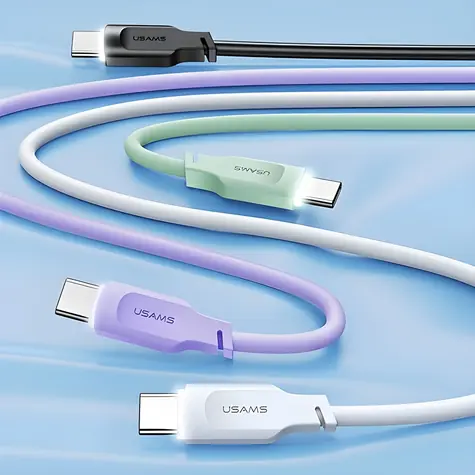 USAMS SJ567 Lithe Series fialová / Rychlý nabíjecí a datový kabel / USB-C - USB-C / 100W / 1,2 m