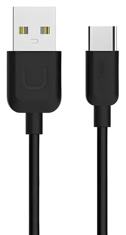 USAMS SJ099 U Turn černá / Datový kabel / USB-C / 2A / 1 m