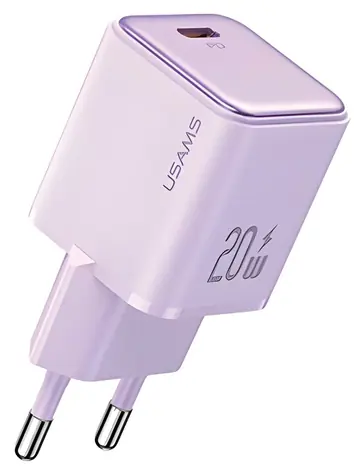 USAMS US-CC183 fialová / Nabíječka / USB-C / PD 20W / GaN čip