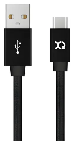 Xqisit Cotton černá / USB-C kabel / USB 3.0 / 1,8 m