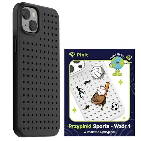 Pinit Dynamic + Sports černá / Pouzdro se špendlíky / Apple iPhone 14 / 15 / 13 6,1