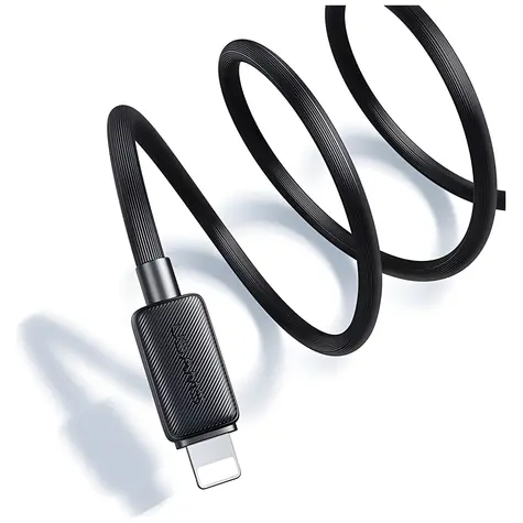 USAMS US-SJ689 KY bílá / Datový kabel / USB-A - Lightning / 2.4A / 1m