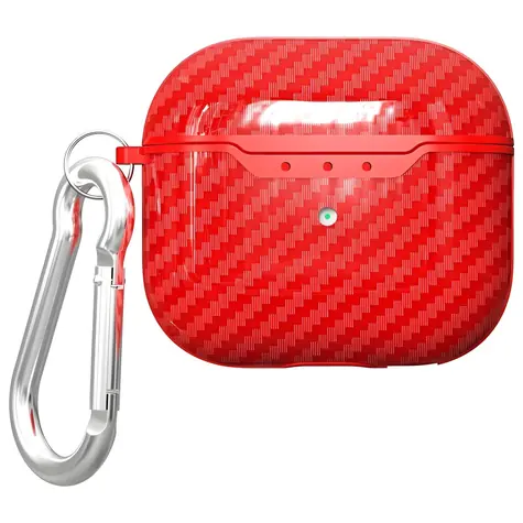 Beline Carbon Cover červená / Pouzdro pro sluchátka / Karbonový vzhled / AirPods 4