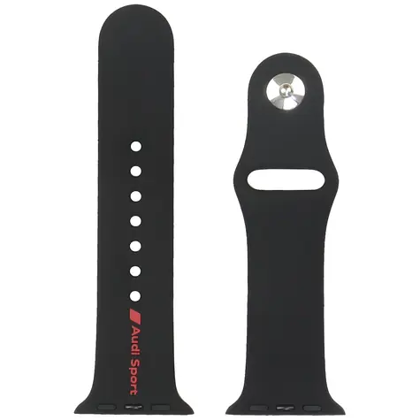 Audi Sport Red Logo černá / Řemínek / Silikonový / Pro Apple Watch 40/41/42 mm