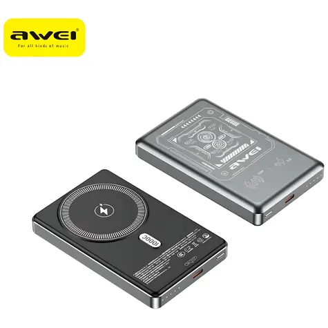 Awei PA-31 šedá / Powerbanka / MagSafe / 10000 mAh / 15 W
