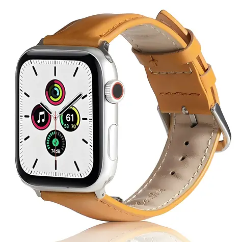 Beline Leather Collection světle hnědá / Kožený řemínek pro Apple Watch / 38/40/41 mm