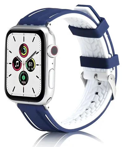Beline Solid Silicone tmavě modro-bílý / Pásek pro Apple Watch / 38/40/41 mm