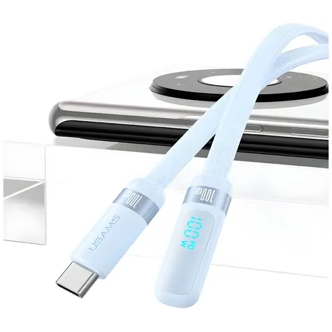 USAMS US-SJ653 modrá / Nabíjecí a datový kabel / USB-C - USB-C / PD 100W / 1,2 m