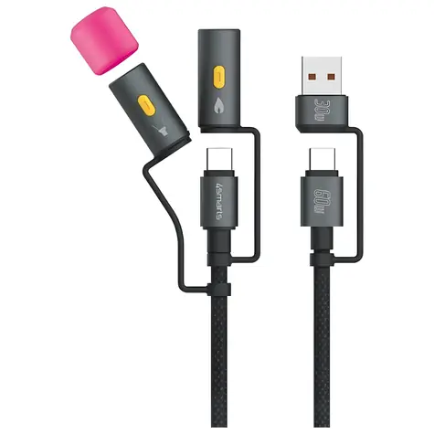4smarts Explorer 4v1 černá / Kabel USB-C / 60 W / 480 Mb/s / 1 m