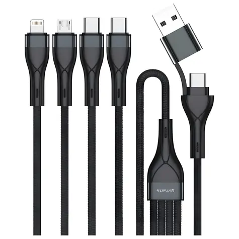 4smarts Nabíjecí kabel 4v1 černá / USB kabel / USB-A + USB-C - Lightning + microUSB + USB-C / 1,2 m