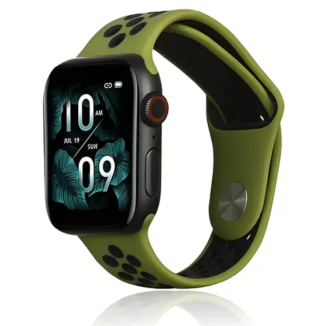 Beline Sport Silicone zeleno-černý / Sportovní pásek pro Apple Watch / 42/44/45/49 mm