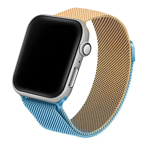 Beline Steel modro-zlatá / Pásek pro Apple Watch / 38/40/41 mm / Nerezová ocel / magnetické zapínání