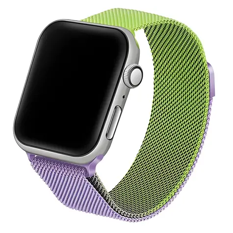 Beline Steel zeleno-fialová / Pásek pro Apple Watch / 38/40/41 mm / nerezová ocel