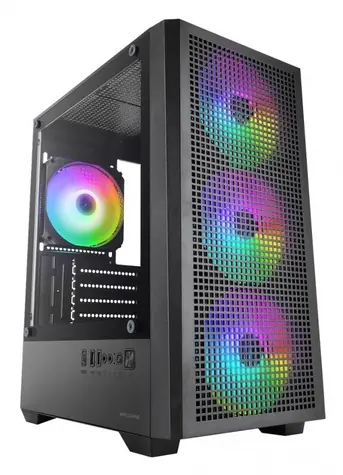 Tacens MARS MC-VECTOR černá / Počítačová skříň / Mini Tower / mATX / Mini-ITX / tvrzené sklo / 4x ARGB