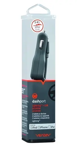 Ventev 29429 / Autonabíječka / Lightning kabel + USB-A / 3,4A / podsvícený port