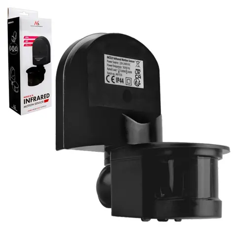 MCE25 B/B / Čidlo pohybu a soumraku / 180° / max. 1200W / dosah 5-12m / černá clona