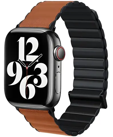 Beline Magnetic Pro černo-hnědá / Pásek pro Apple Watch / 42/44/45/49mm / magnetický