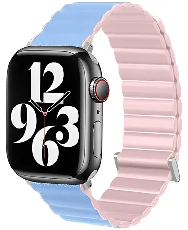 Beline Magnetic Pro růžovo-modrá / Pásek pro Apple Watch / 42/44/45/49mm / magnetický