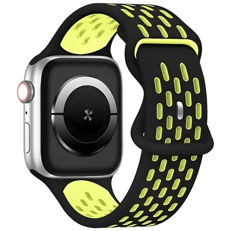 Beline New Sport Silicone černo-žlutá / Sportovní pásek pro Apple Watch / 38/40/41 mm / Silikonový