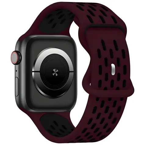 Beline New Sport Silicone bordó-černý / Sportovní pásek pro Apple Watch / 42/44/45/49 mm