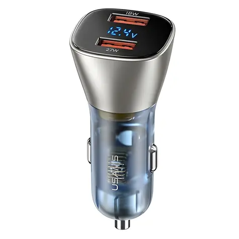 USAMS C29 US-CC154 zlatá / Autonabíječka / 2x USB-A / 45W / QC3.0