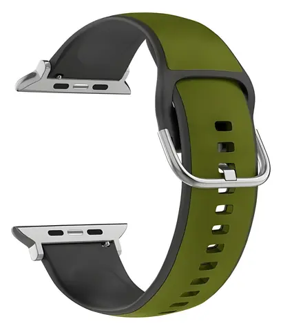 Beline Silico Leather zeleno-černý / Pásek pro Apple Watch / 38/40/41mm / silikon-koženka