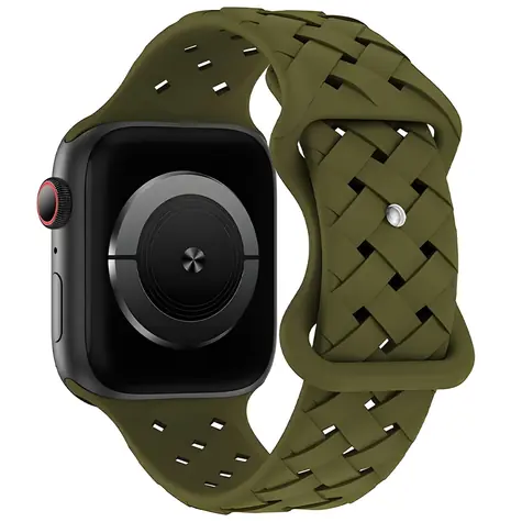 Beline Silicone Woven olivová / Pásek pro Apple Watch / 38/40/41 mm / silikonový, tkaný