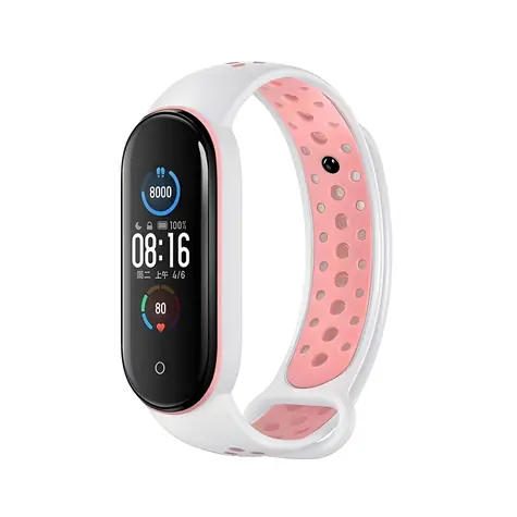 Beline Design řemínek Xiaomi Mi Band 7/6/5 bílo-růžová / Řemínek / Silikonový
